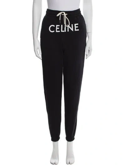 Pre-owned Celine Graphic Print Sweatpants In Black