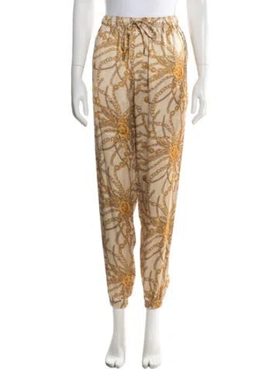 Pre-owned Celine Graphic Print Wide Leg Pants In Neutral