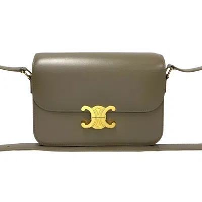 Pre-owned Celine Gray Grayish Leather Shoulder Bag ()