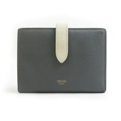 Pre-owned Celine Gray Ivory Leather Wallet (bi-fold) ()