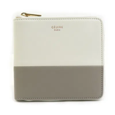 Pre-owned Celine Gray Ivory Leather Wallet (bi-fold) () In Gray, Ivory