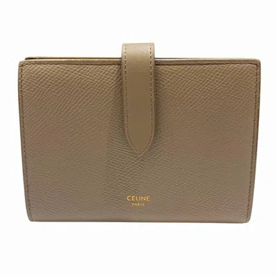 Pre-owned Celine Gray Leather Bill Wallet (bi-fold) ()