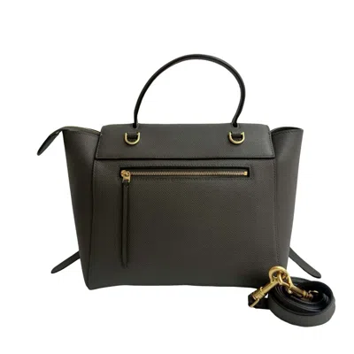 Pre-owned Celine Gray Leather Boston Bag Handbag Shoulder Bag ()