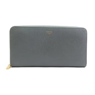 Pre-owned Celine Gray Leather Coin Purse/coin Case ()