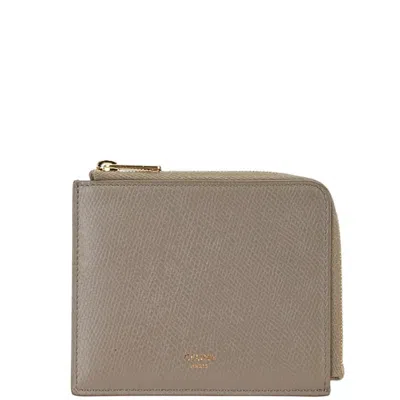 Pre-owned Celine Gray Leather Coin Purse/coin Case ()