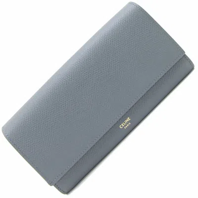 Pre-owned Celine Gray Leather Long Wallet (bi-fold) ()
