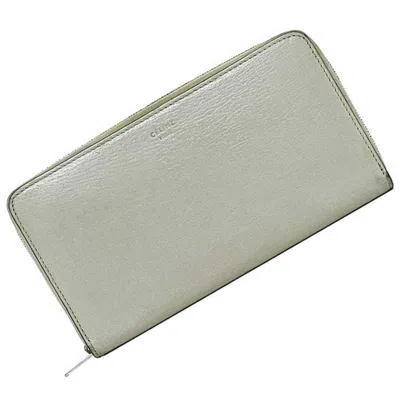 Pre-owned Celine Gray Leather Long Wallet (bi-fold) ()