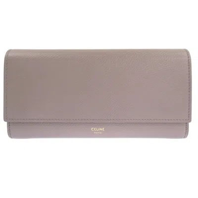 Pre-owned Celine Gray Leather Long Wallet (bi-fold) ()