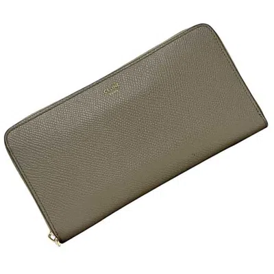 Pre-owned Celine Gray Leather Long Wallet (bi-fold) ()