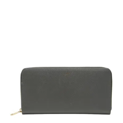 Pre-owned Celine Gray Leather Long Wallet (bi-fold) ()