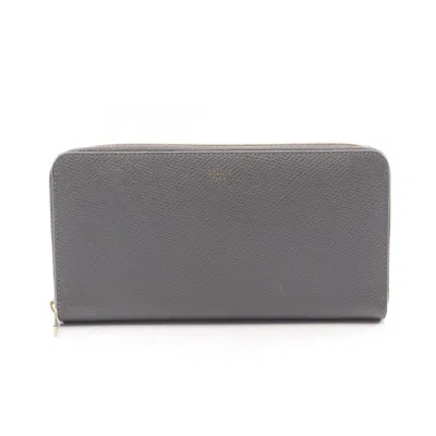 Pre-owned Celine Gray Leather Long Wallet (bi-fold) ()