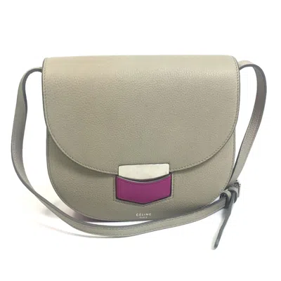 Pre-owned Celine Gray Leather Shoulder Bag ()
