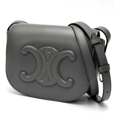 Pre-owned Celine Gray Leather Shoulder Bag ()