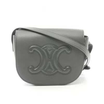 Pre-owned Celine Gray Leather Shoulder Bag ()