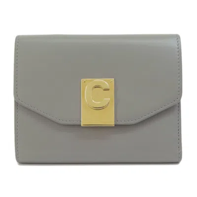 Pre-owned Celine Gray Leather Wallet (bi-fold) ()