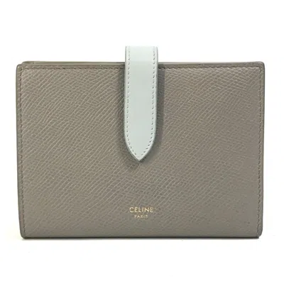 Pre-owned Celine Gray Leather Wallet (tri-fold) ()