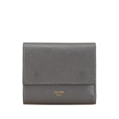 Pre-owned Celine Gray Leather Wallet (tri-fold) ()