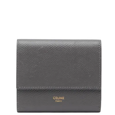 Pre-owned Celine Gray Leather Wallet (tri-fold) ()
