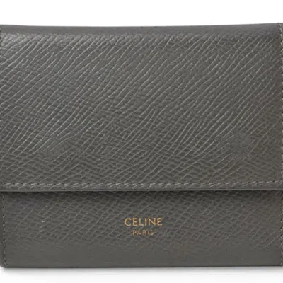 Pre-owned Celine Gray Leather Wallet (tri-fold) ()