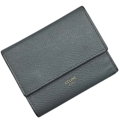 Pre-owned Celine Gray Leather Wallet (tri-fold) ()