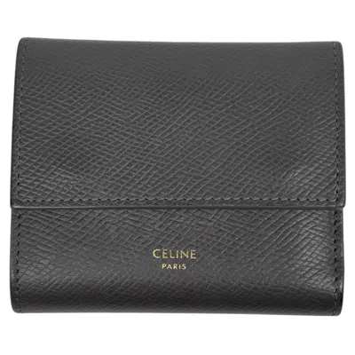 Pre-owned Celine Gray Leather Wallet (tri-fold) ()