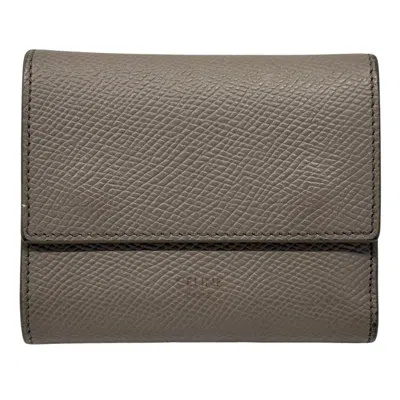 Pre-owned Celine Gray Leather Wallet (tri-fold) ()