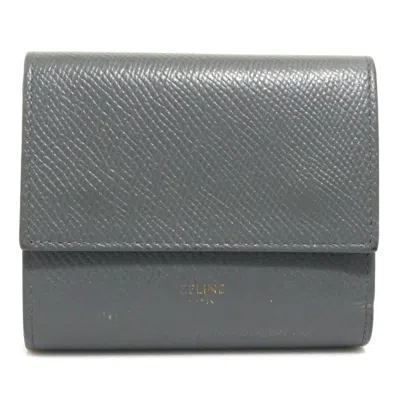 Pre-owned Celine Gray Leather Wallet (tri-fold) ()