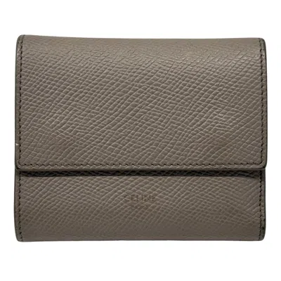 Pre-owned Celine Gray Leather Wallet (tri-fold) ()