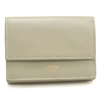 Pre-owned Celine Gray Leather Wallet (tri-fold) ()