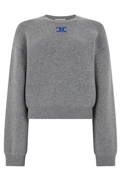 Celine Gray Melange Crop Sweater
