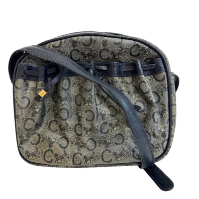 Pre-owned Celine Gray Navy Pvc Leather Pochette Shoulder Bag () In Gray, Navy