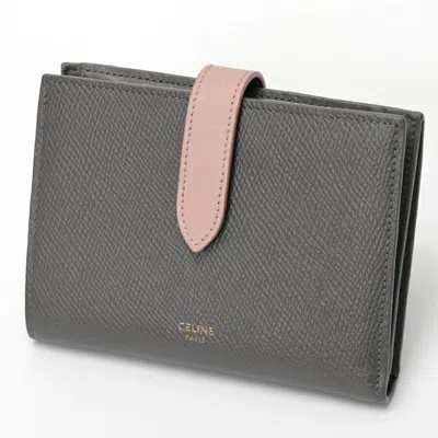 Pre-owned Celine Gray Pink Leather Wallet (bi-fold) () In Multi