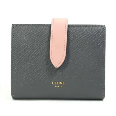 Pre-owned Celine Gray Pink Leather Wallet (bi-fold) () In Multi