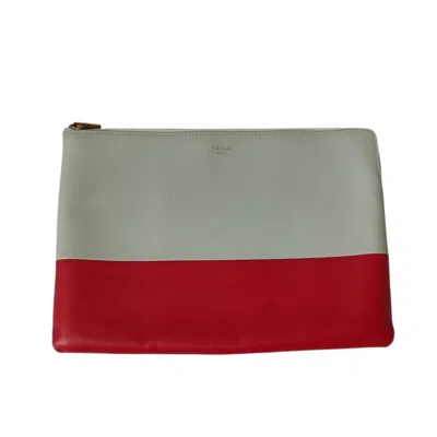 Pre-owned Celine Gray Red Color Clutch Bag ()