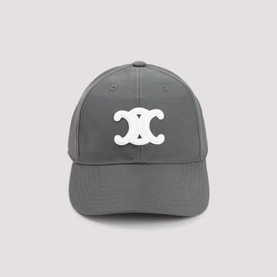 Celine Gray Triomphe Logo-appliquéd Baseball Cap