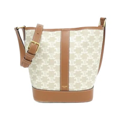 Pre-owned Celine Grayish Canvas Leather Shoulder Bag ()
