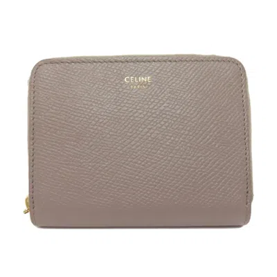 Pre-owned Celine Grayish Leather Coin Purse/coin Case ()