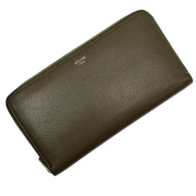 Pre-owned Celine Grayish Leather Coin Purse/coin Case ()
