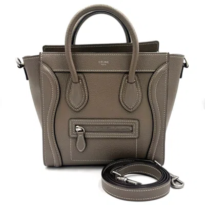 Pre-owned Celine Grayish Leather Handbag Shoulder Bag ()