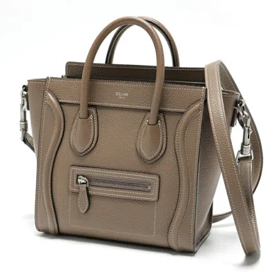 Pre-owned Celine Grayish Leather Handbag Shoulder Bag ()