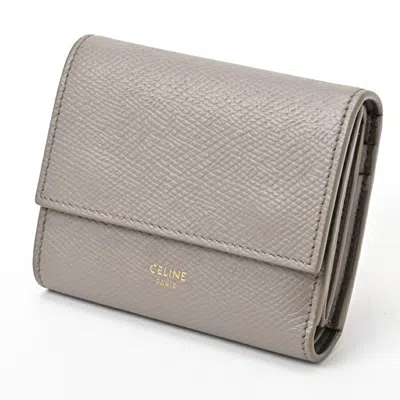 Pre-owned Celine Grayish Leather Wallet (tri-fold) ()