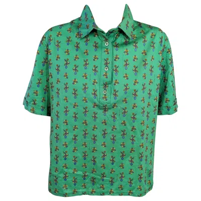 Pre-owned Celine Green Cotton Isle Logo Polo