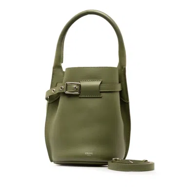 Pre-owned Celine Green Khaki Leather Handbag Shoulder Bag () In Green, Khaki