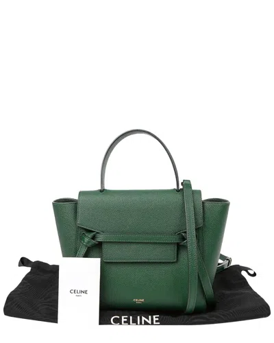 Celine Green Leather Belt Nano Tote (authentic Pre-loved)
