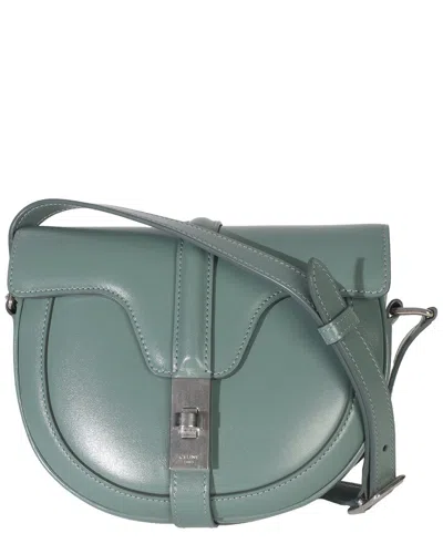 Celine Green Leather Besace Small 16 (authentic Pre-loved)