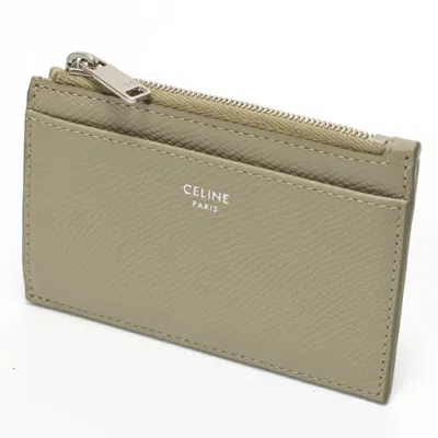 Pre-owned Celine Green Leather Coin Purse/coin Case ()