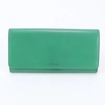 Pre-owned Celine Green Leather Coin Purse/coin Case ()