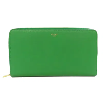 Pre-owned Celine Green Leather Long Wallet (bi-fold) ()