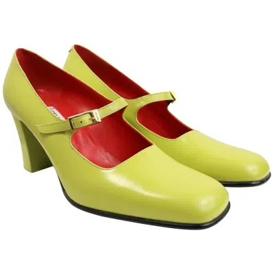 Pre-owned Celine Green Leather Mary Jane Shoes