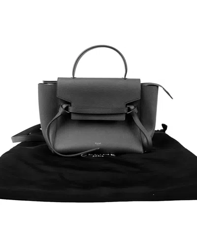 Pre-owned Celine Green Leather Micro Tote (authentic Pre-loved)